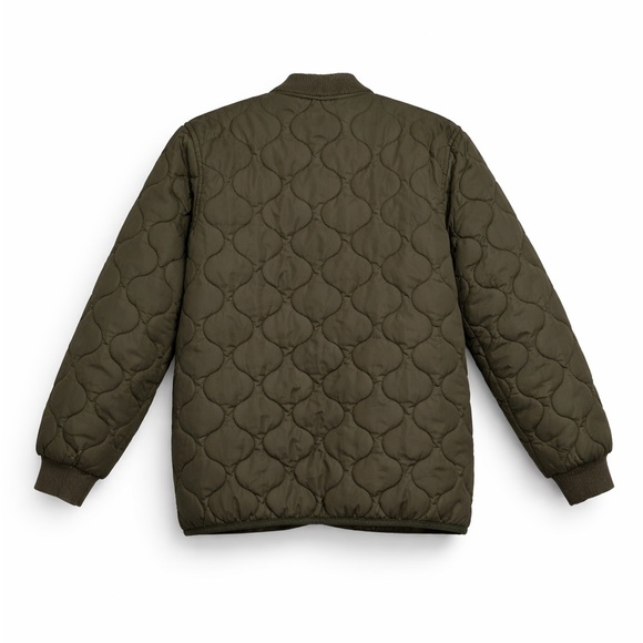 Janie and Jack Olive Quilted Bomber Jacket Boys 5–6 - Picture 2 of 6